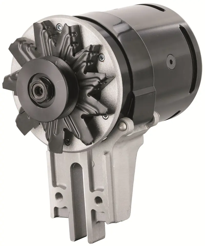 Powermaster 82021 Black Strap-Mount Alternator – 90 Amp Output, 65 Amp Idle, 12V System 1