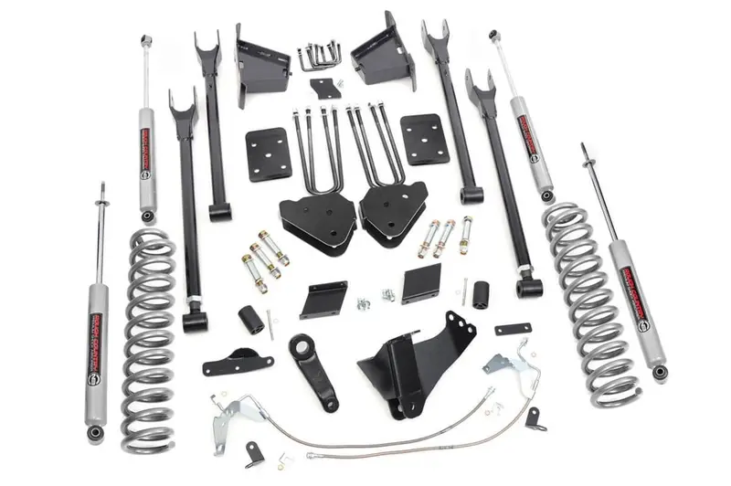 Rough Country 4-Link 6-Inch Lift Kit With Performance Shocks – Heavy-Duty Suspension System For Full-Size Trucks 1