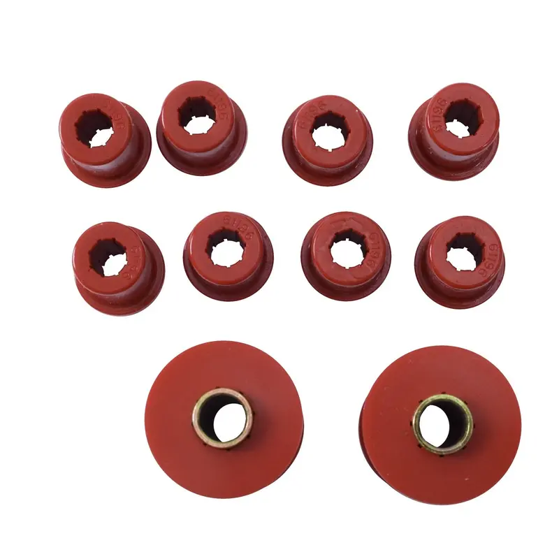 Rugged Ridge Polyurethane Front Leaf Spring Bushings – Red Color 1