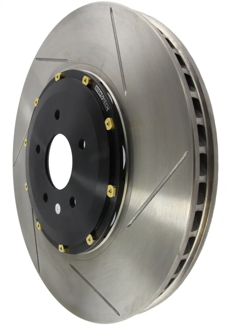 Stoptech Aerorotor – Two-Piece Slotted Rear Right Rotor With Black Hat Finish 1