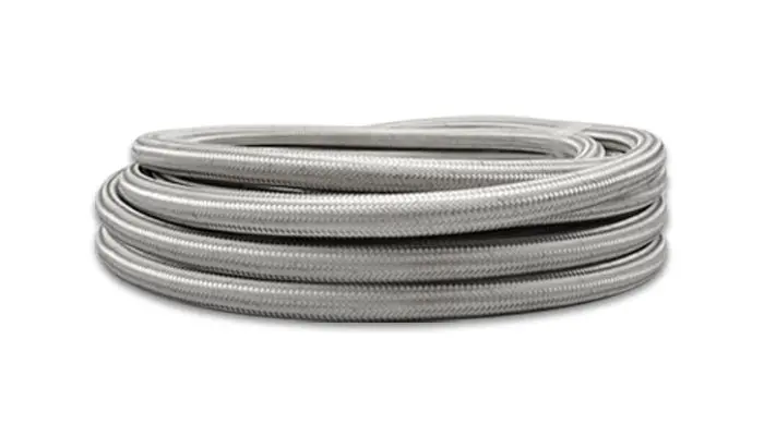 Vibrant Performance 11906 Stainless Steel Braided -6An Flex Hose – 0.34" Id, 2-Foot Roll 1